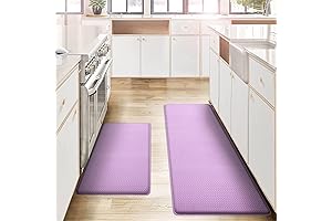 AUTODECO Purple Kitchen Mat Set Enhances Comfort and Aesthetics