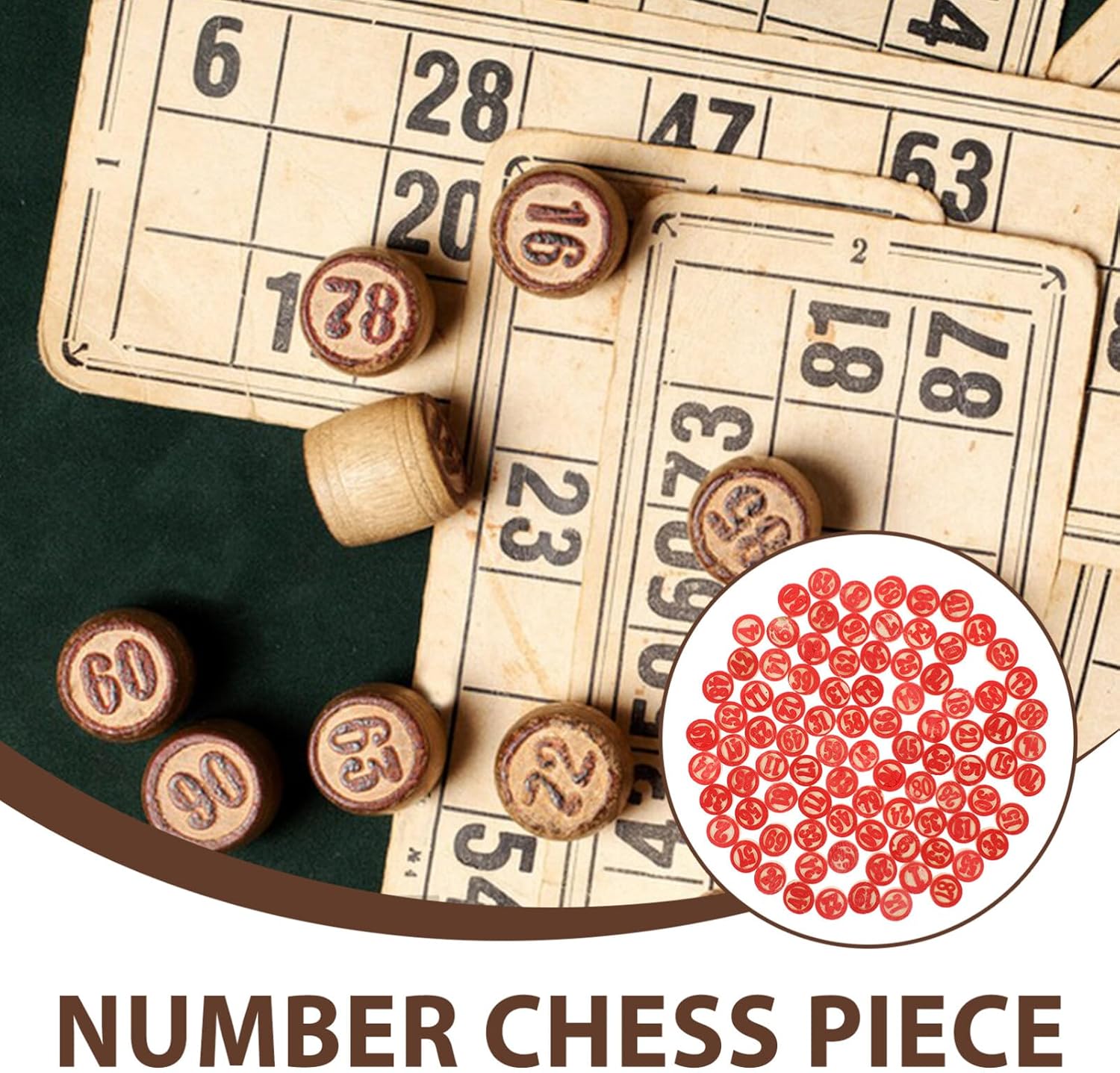Vaguelly Number Chess Pieces Replacement Set Packs of Wooden Chess Pieces for Game