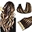 DOORES Human Hair Extensions Tape in Balayage Chocolate Brown to Caramel Blonde 18 Inch Natural Tape in Hair Extensions Seamless Straight Real Remy 50g 20pcs