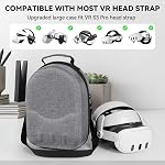 Large Size Case for Meta Quest 3/3S, Compatible with Meta Quest 3/3S VR Headset, Controller Grips, Compatible with Battery Elite Strap, Controllers and Accessories Hard-Shell Travel Storage case-Grey