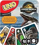 Mattel Games UNO Jurassic World Rebirth Card Game in a Collectible Tin for Kids, Adults & Family with Special Rule & Images Inspired by The Movie