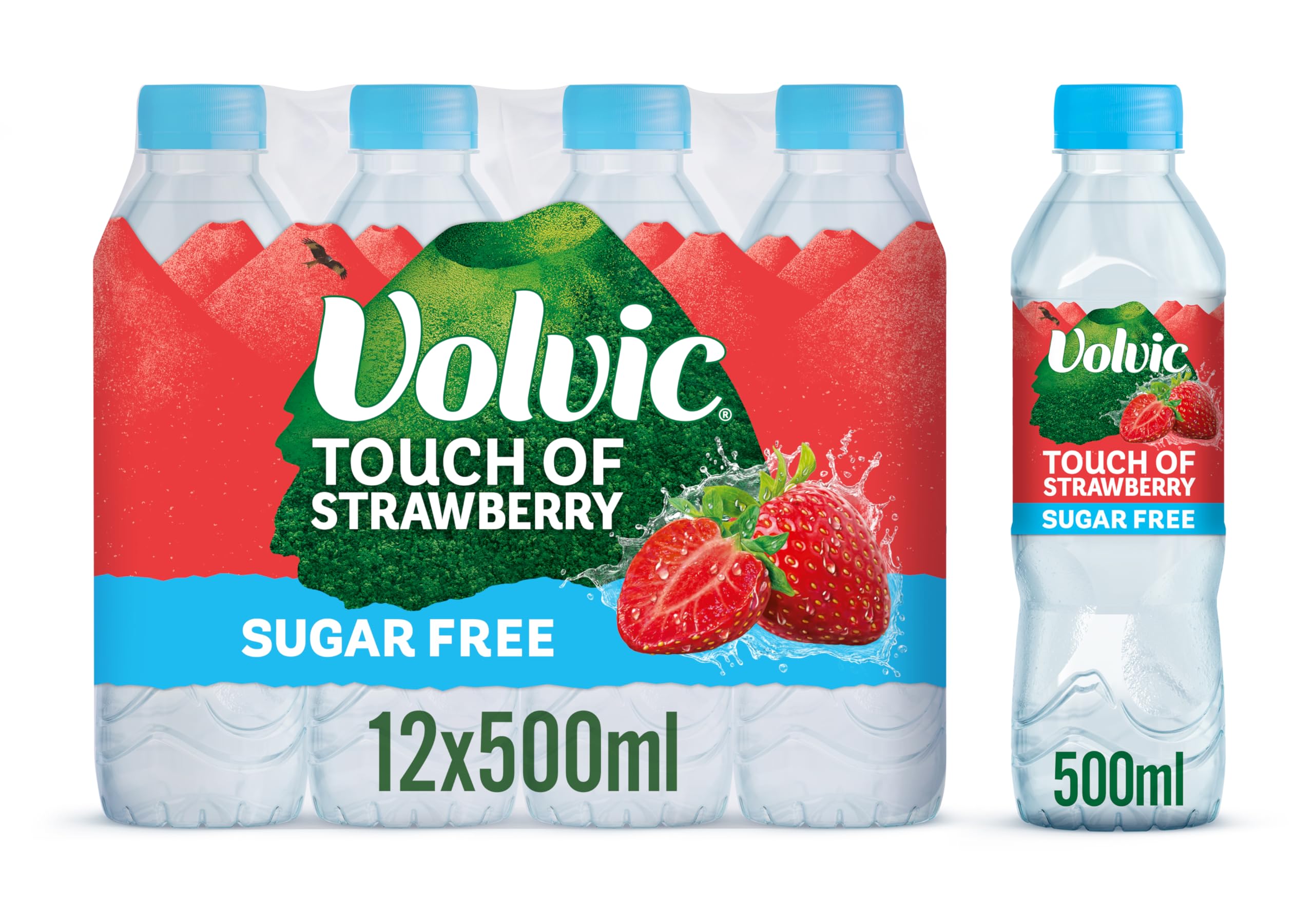 Volvic Touch of Fruit Strawberry Sugar Free Still Flavoured Water Multipack 12 x 500ml