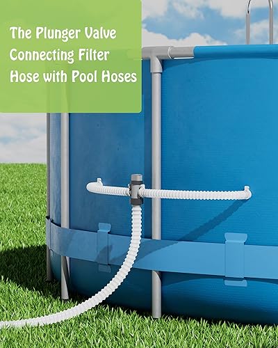 Miniatura 2 de Válvula de émbolo de manguera doble dividida compatible con piezas y accesorios de piscina Intex de repuesto para bomba de filtro de piscina y
