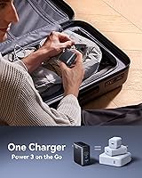 Vista 4 de INIU Cargador para iPhone 17, 3 puertos de 100 W USB-C + USB-A, cargador rápido compacto plegable USBC para iPhone 17 16 15 Pro Max, MacBook Air M4