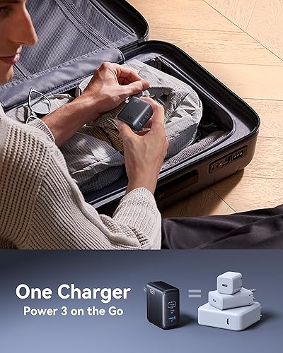 Miniatura 4 de INIU Cargador para iPhone 17, 3 puertos de 100 W USB-C + USB-A, cargador rápido compacto plegable USBC para iPhone 17 16 15 Pro Max, MacBook Air M4,