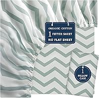 Vista 11 de LANE LINEN Sábanas ajustadas tamaño full, 100% algodón orgánico, juego de 3 piezas (1 sábana ajustada, 2 fundas de almohada), tejido percal, sábanas