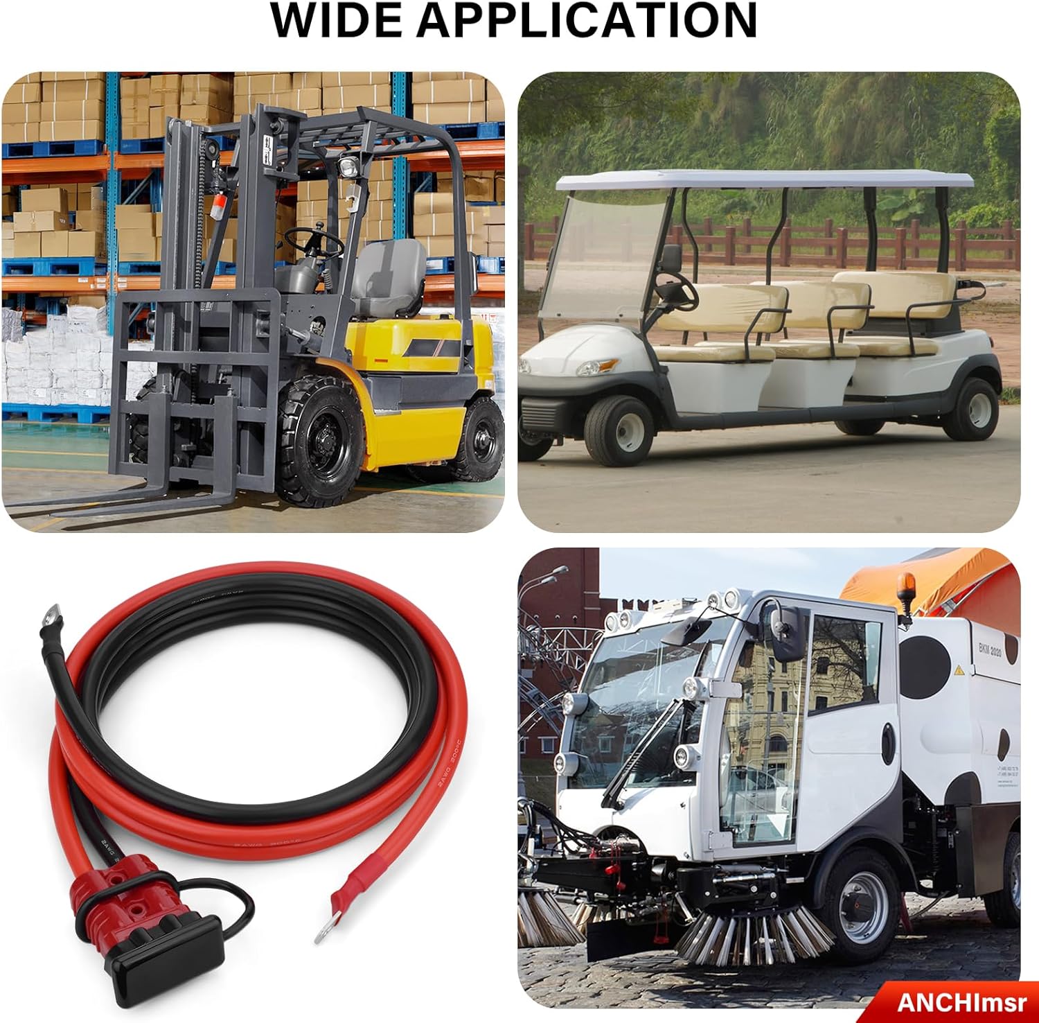 7 FT Quick Disconnect Winch Power Cable, 175A Connector Plug with 2AWG Copper Wiring, Forklift Plug Wire Trailer Power Storage Power Harness