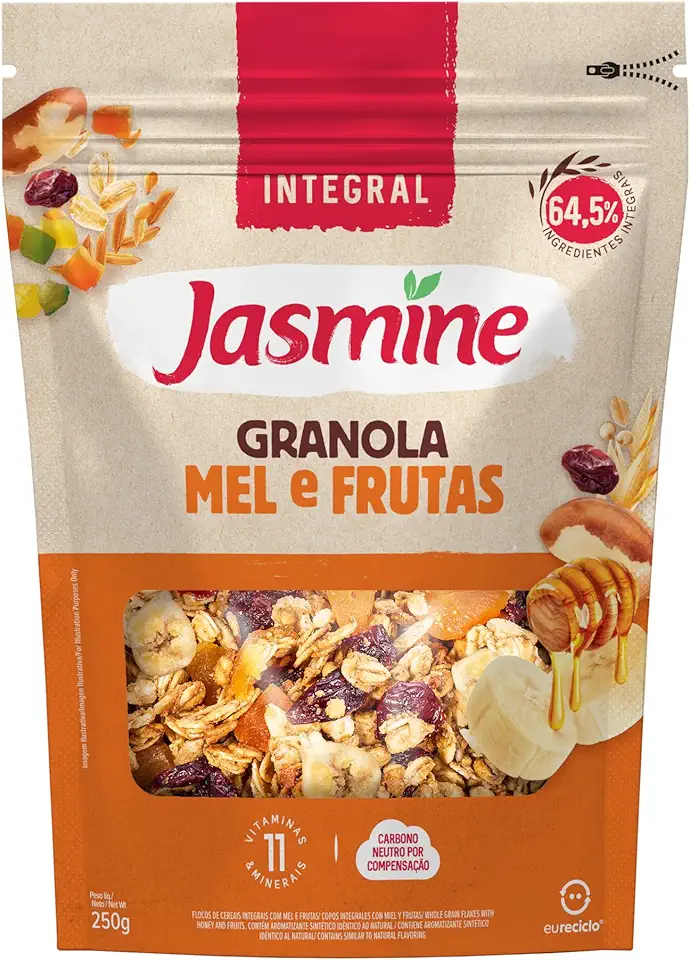 Jasmine Granola Mel e Frutas Integral 250g