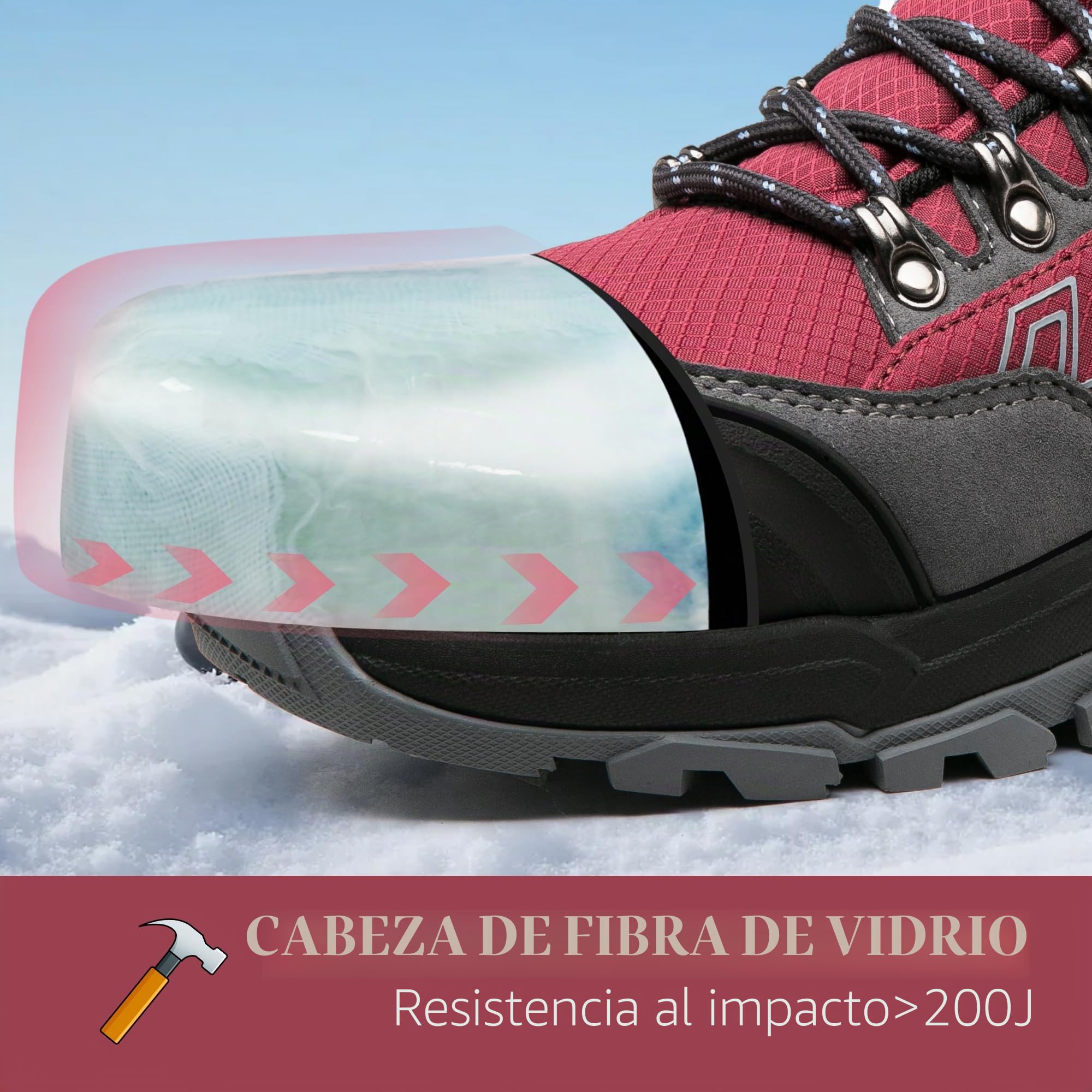 KOIFISH Botas de seguridad para Hombre Mujer Invierno Impermeable Zapatos de Seguridad Punta Compuesta Antideslizante Antiestático Botas de Trabajo con Forro Térmico