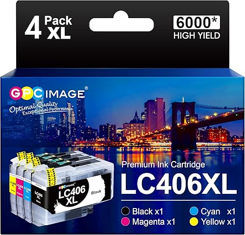GPC Image Cartucho de Tinta de Reemplazo Compatible LC406XL de Alto Rendimiento para Cartuchos de Tinta Brother LC406XL LC406 LC 406 XL para usar