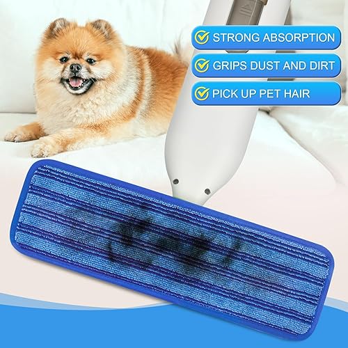 Miniatura 5 de Paquete de 4 almohadillas reutilizables mejoradas para fregona compatibles con Swiffer PowerMop, almohadillas de repuesto para mopa Swiffer Power