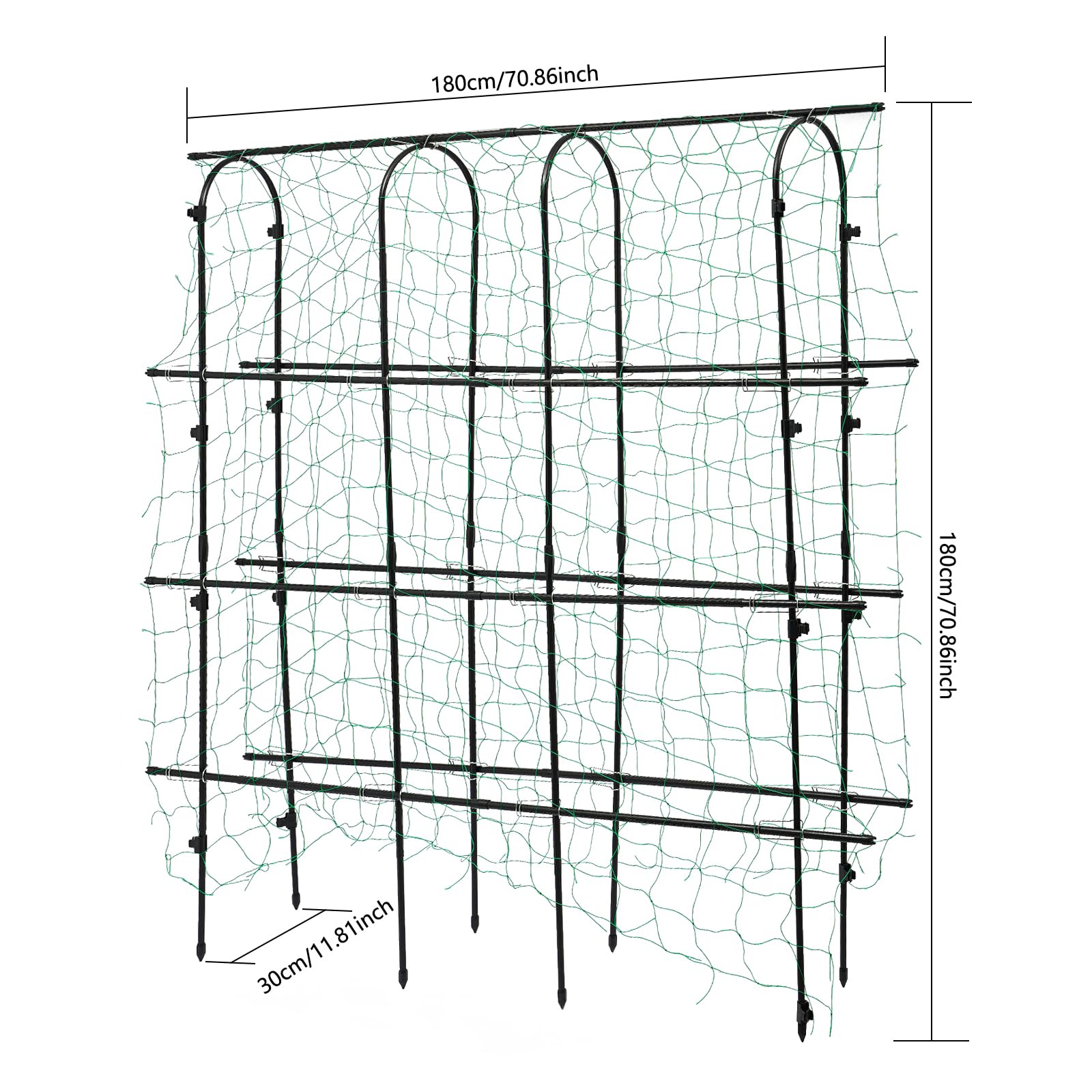 Łuk ogrodowy, kratka dla roślin pnących, pergola do wspinaczki z siatką ogrodową i klipsem, pergola ogrodowa do winogron, ogórków
