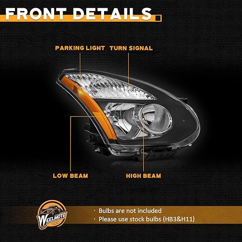 Miniatura 6 de Conjunto de faros delanteros compatible con Nissan Rogue 2014 2015 2016, reemplazo para faros delanteros Nissan Rogue 14 15 16 con tira LED DRL,