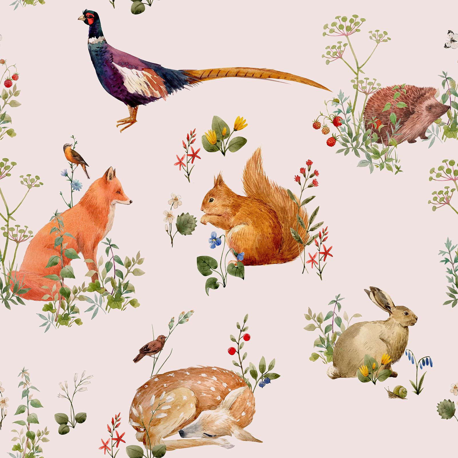 Papier peint lapin et renard pour créer un cocon sylvestre en chambre