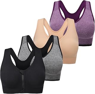 Women Sports Bra Post Surgery Bra Front Zip Removable Pads Yoga Tank Top Workout Fitness | Removable Pads, Yoga Tank Top, Workout Fitness