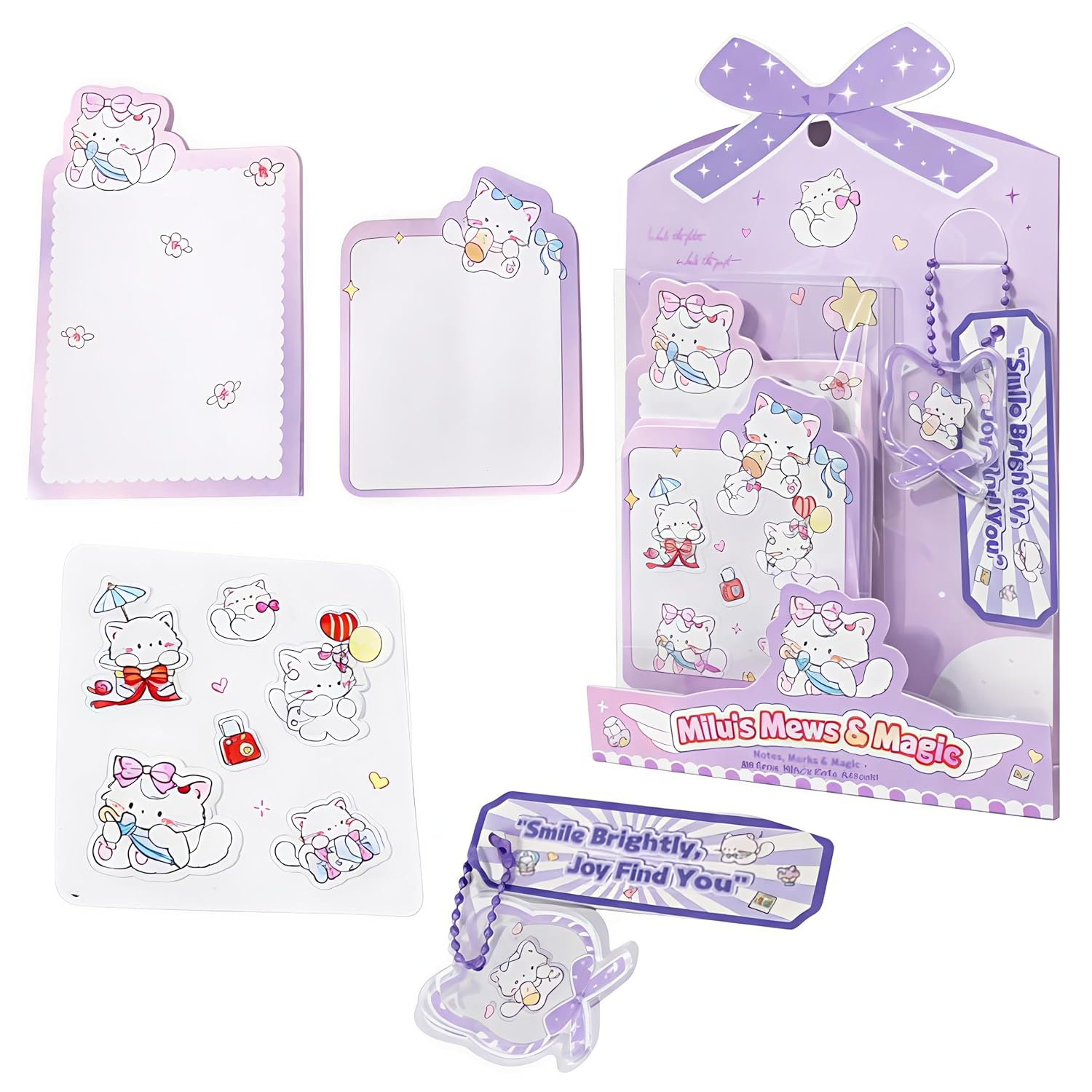 FunBlast Cute Cat Sticky Notes – Cat Memo Pad, Kawaii Sticky Note for Kids & Girls, Self Adhesive Notes and Bookmark, Stat...