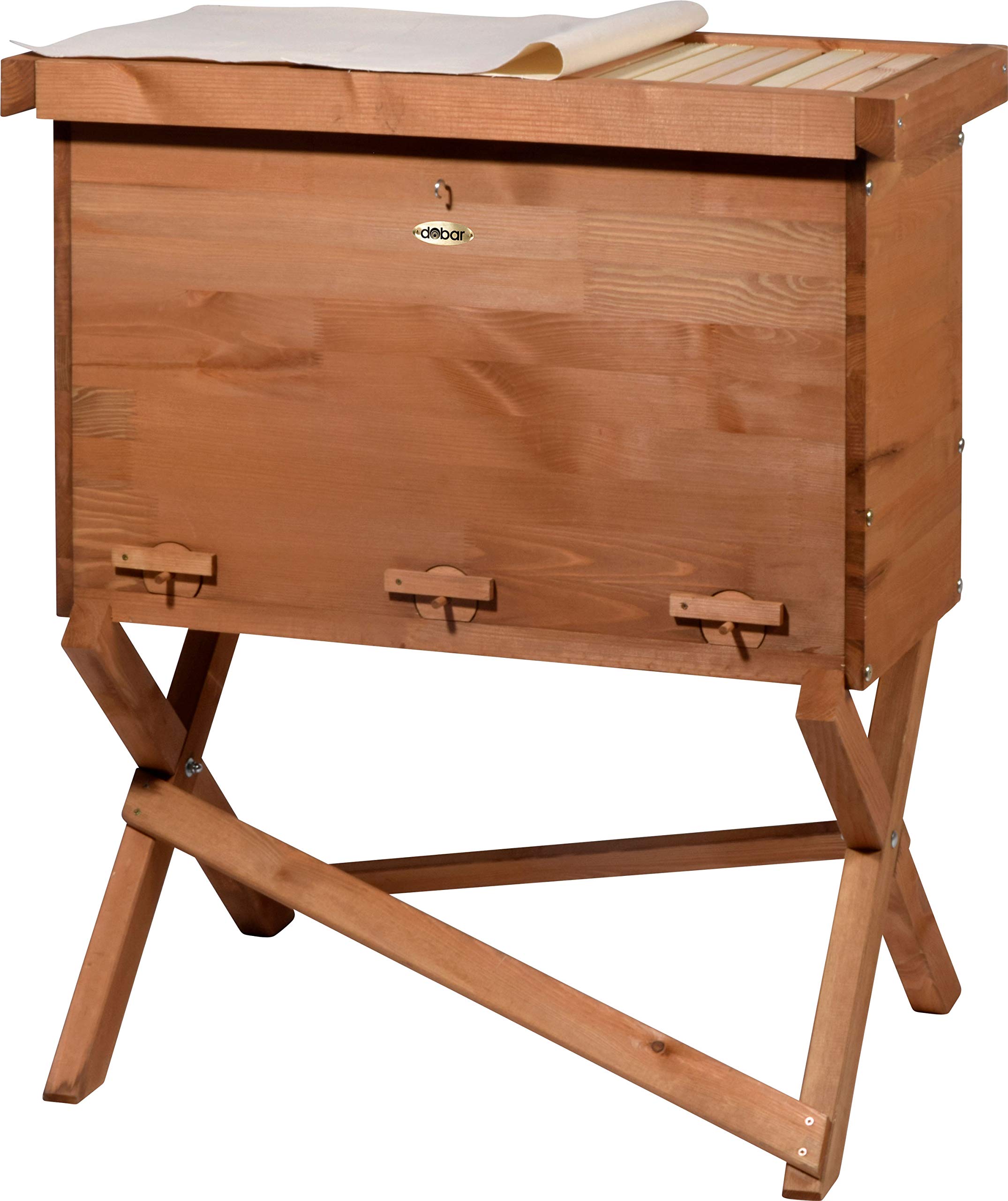 LUXUS-INSEKTENHOTELS Einraumbeute Massivholz Hobby-Imkerei - Honig-Bienen halten - Wesensgemäße Bienenhaltung für die eigene Honigernte - Imkerzubehör - 87 x 55 x 99 cm - Braun