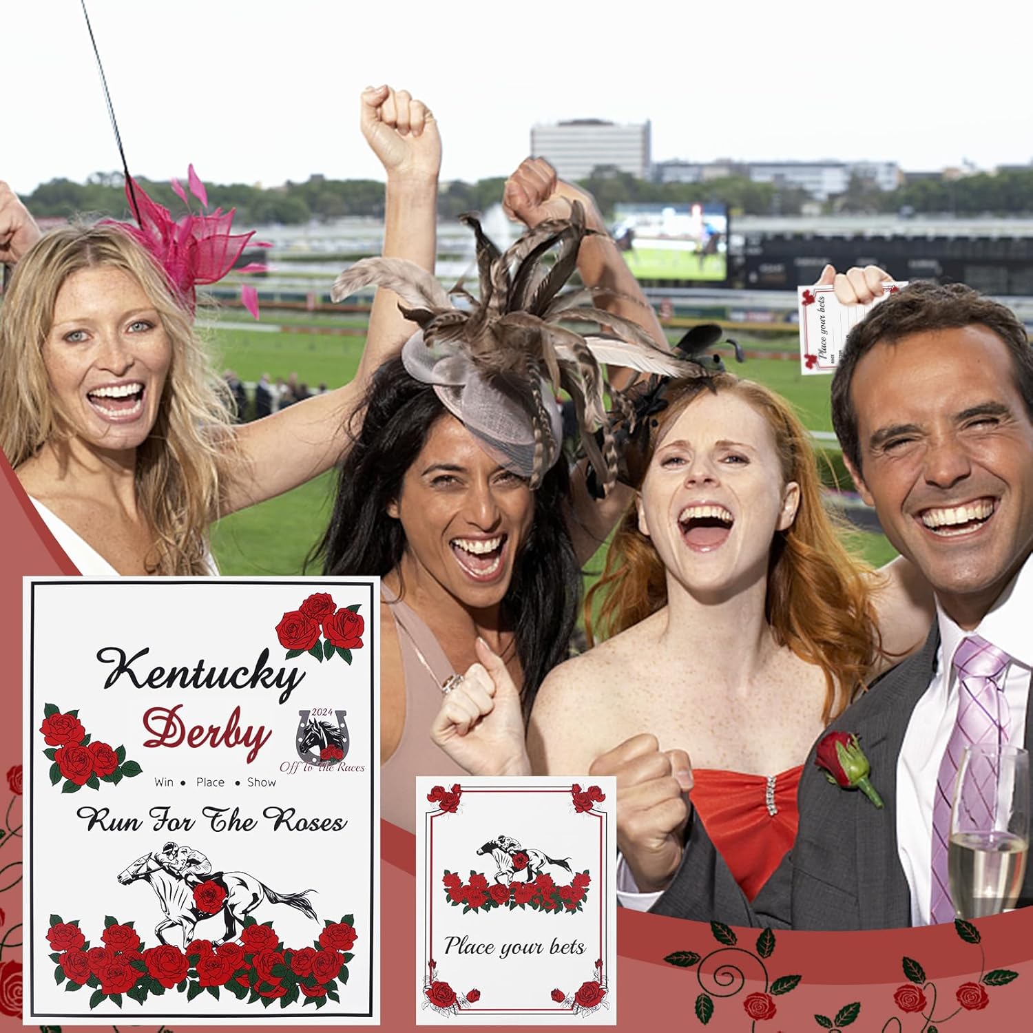 51 Pcs Kentucky Horse Derby Betting Card Guess Who Will Win The First on Horse Racing Derby Invitation Ticket Game Cards for Race Party Game Supplies