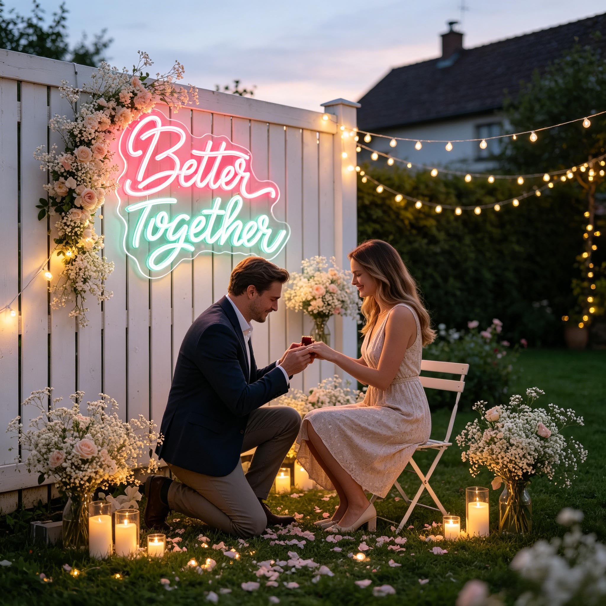 Better Together Neon Schild, Wand Schild für Wanddekoration Led Neonschild, Spruch Neon Sign USB-betrieben, Wand Zubehör Dekoration für Schlafzimmer, Hochzeit, Party, Geschenk für Paare