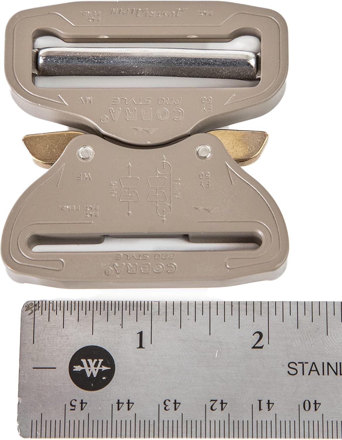 AustriAlpin Cobra Buckle 7075 Aluminum Quick Release Adjustable Elephant Grey (2" 50MM)