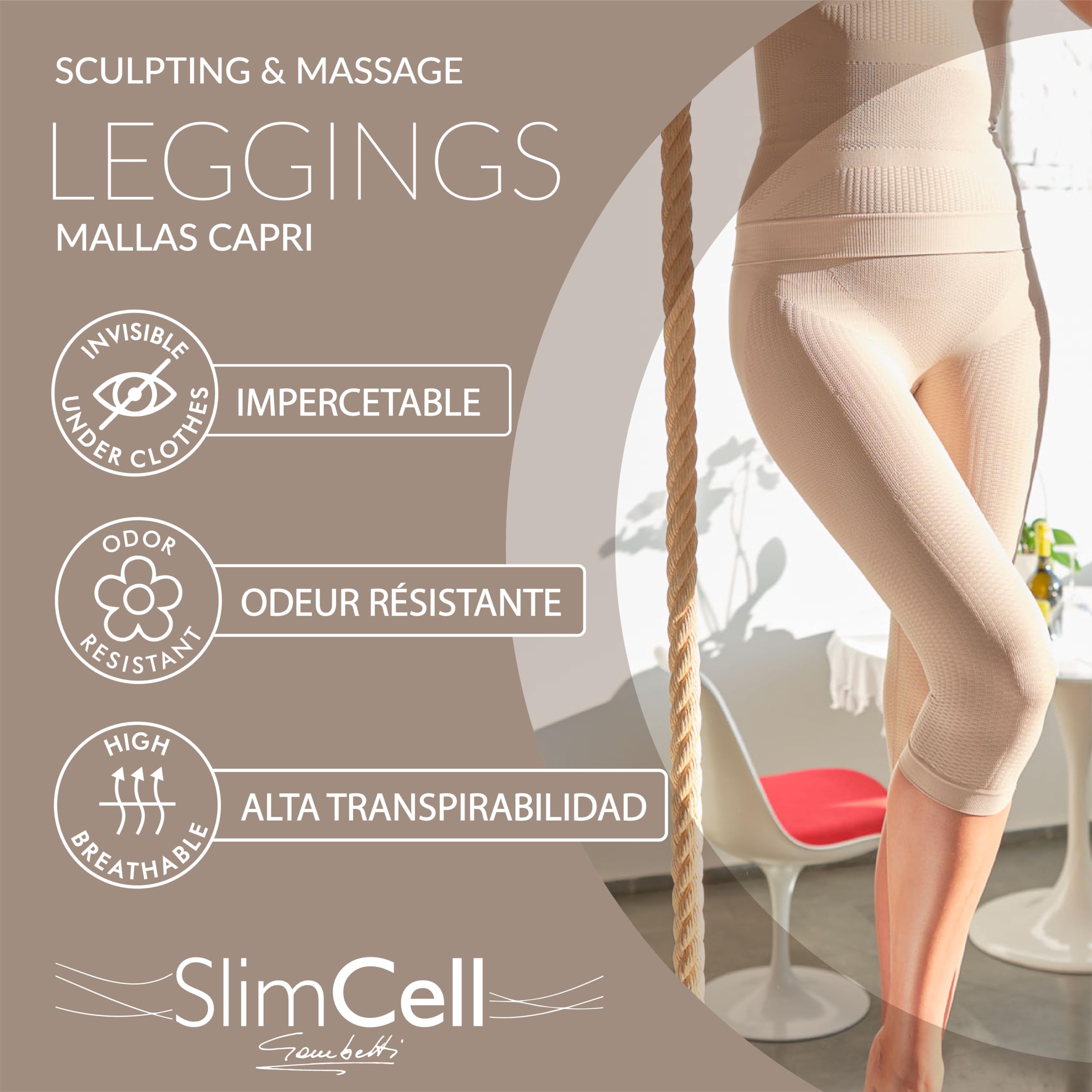 SLIMCELL Fajas Reductoras Mujer Pantalon Moldeador Anticeluliticos Capri - Braga Faja Adelgazante, Anti Cellulite Leggings, Faja Pantalon, Braga Reductora - Made in Italy