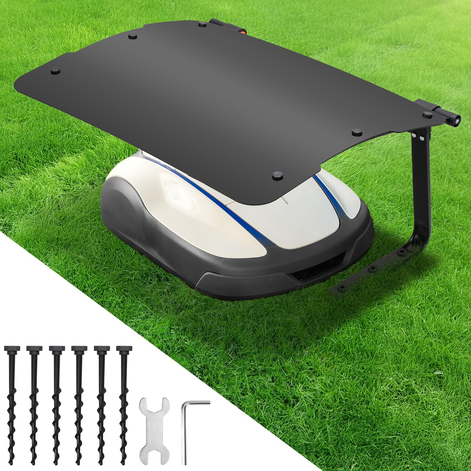 Daromigo Mähroboter Garage Dach Carport für Rasenmäher Roboter aus Polycarbonat für Mähroboter Rasenroboter Automower Schutz vor Regen, Hagel und UV-Strahlen (Transparent)