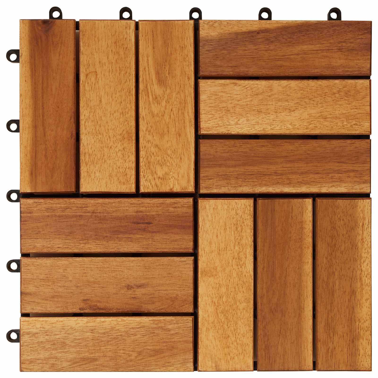 Genérico Tile de Decking 20 uds. Marrón 30 x 30 cm Madera de Acacia,Casa y jardín,Productos del hogar,14.9 kg-3444689