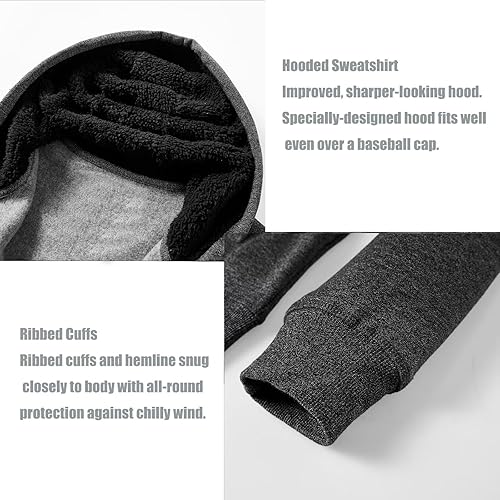 Miniatura 4 de OHSNMAKSL Sudaderas con capucha para hombre, forro polar cálido, sudadera con capucha y cremallera completa, abrigos de entrenamiento deportivo