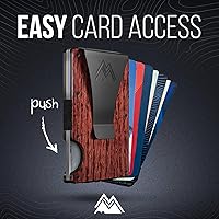 Vista 3 de Mountain Voyage - Cartera minimalista para hombre, billetera delgada con RFID, resistente a los arañazos, soporte para tarjetas de crédito y clip