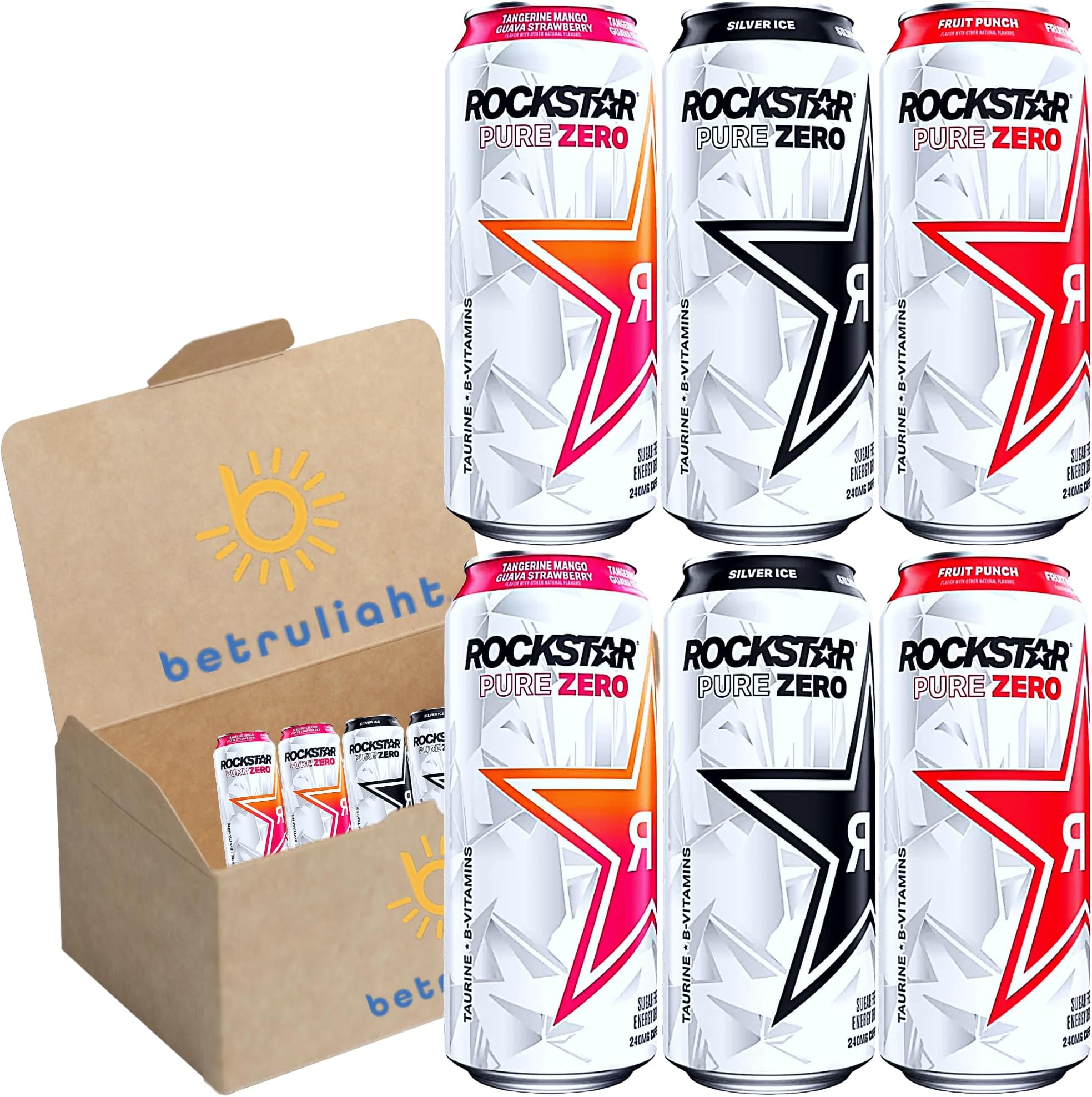 Amazon.com: BETRULIGHT Energy Drink for Adults | Rockstar Zero Sugar ...