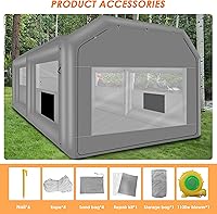 Vista 4 de QILEBA Cabina de pintura inflable de 20 x 13.5 x 9 pies con soplador de 1100 W, cabina de pintura portátil con sistema de filtro de aire