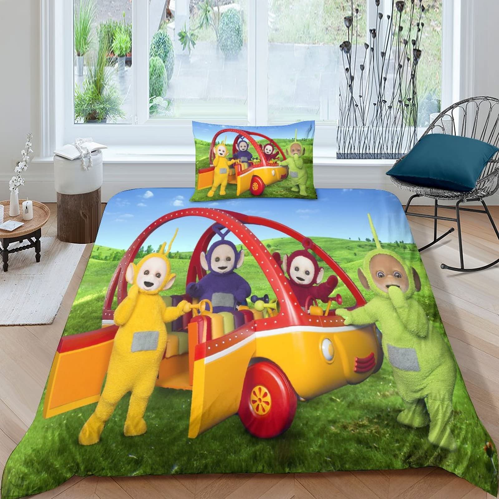 Copripiumino Singolo 135x200 Cm Per Ragazzo Con Lettura, 3 Pezzi In Microfibra Morbida, Stampa 3D, Con Cerniera E Federa