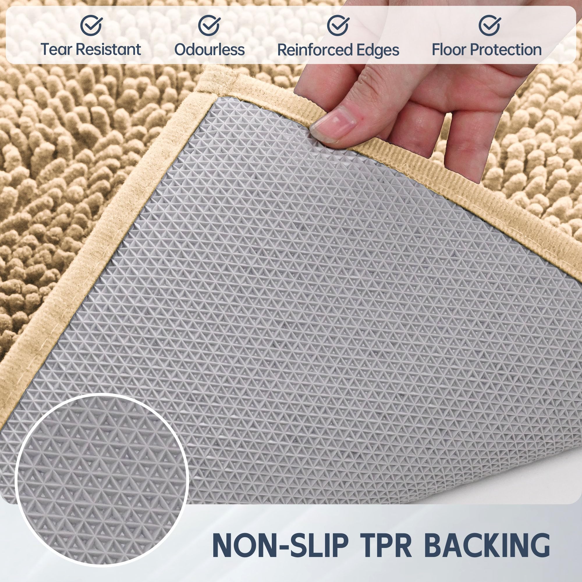 Hunde-Fußmatte für schlammige Pfoten, 121,9 x 91,4 cm, saugfähiger Chenille-Teppich für Läufer für Hunde, großer Läufer, Schlamm, Hunde, Schmutzfang, waschbar, rutschfest, für drinnen und