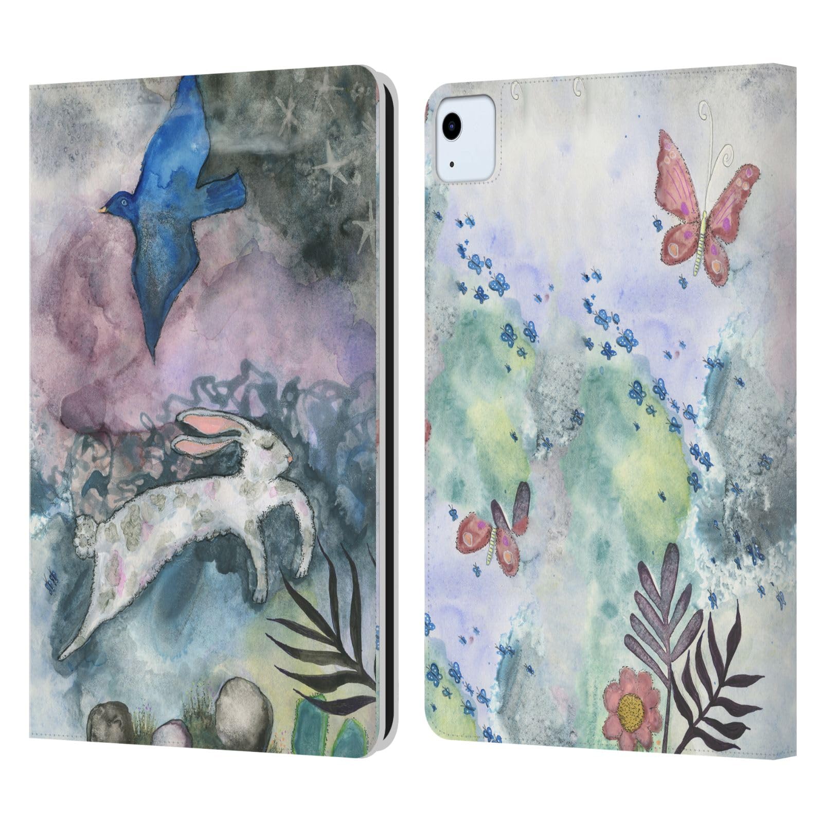 Funda tipo libro para iPad Air 2020 con diseño Wyanne de pájaro y conejo 7