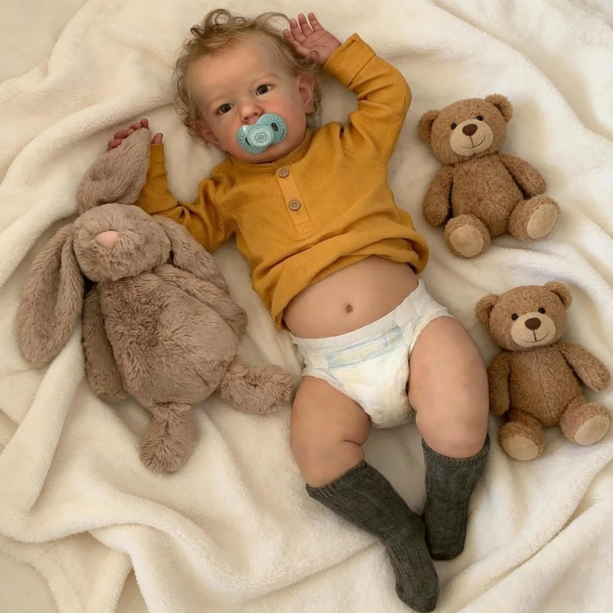 Zero pam Reborn Baby Puppen 20 Zoll Lebensechte Babypuppe Weichkörper Reborn Puppe Mit Haaren Schlafend Baby Puppen Wie Echt Puppe Ab 2 Jahre Mit Zubehör (Zeitgenössisch)