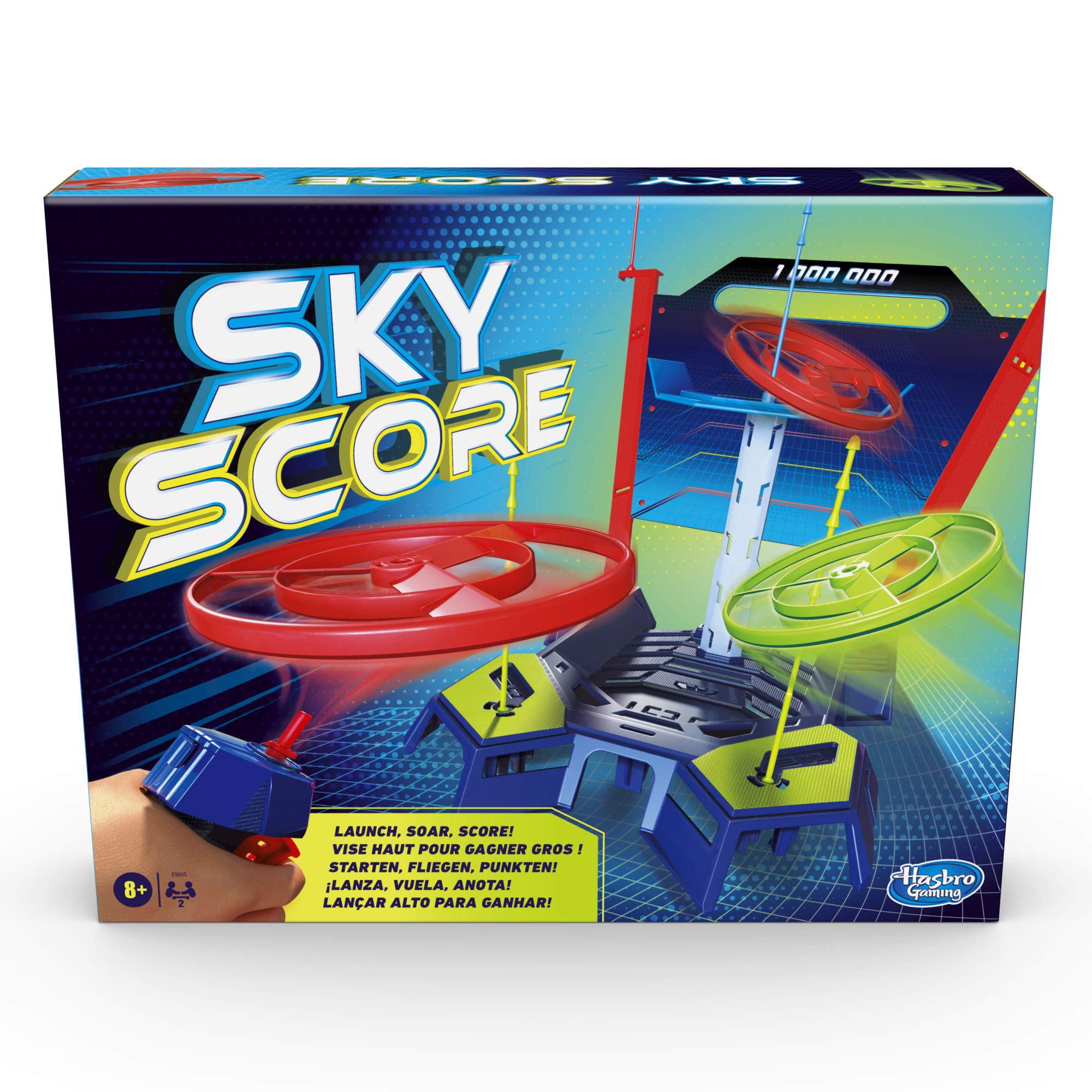 Sky Score Game; Launch and Score Game With Spinners for Kids ages 8 and Up; For 2 Players