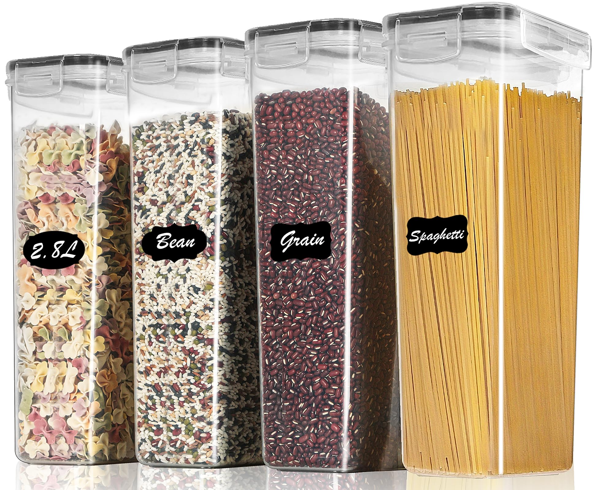 Boîte de rangement hermétique plastique Withosent : lot de 4 bocaux étanches pour cuisine