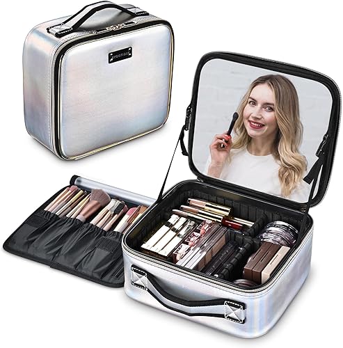 BYOOTIQUE Bolsa de maquillaje de viaje para maquillaje, estuche de almacenamiento de cosméticos de 10 pulgadas, caja de almacenamiento portátil para