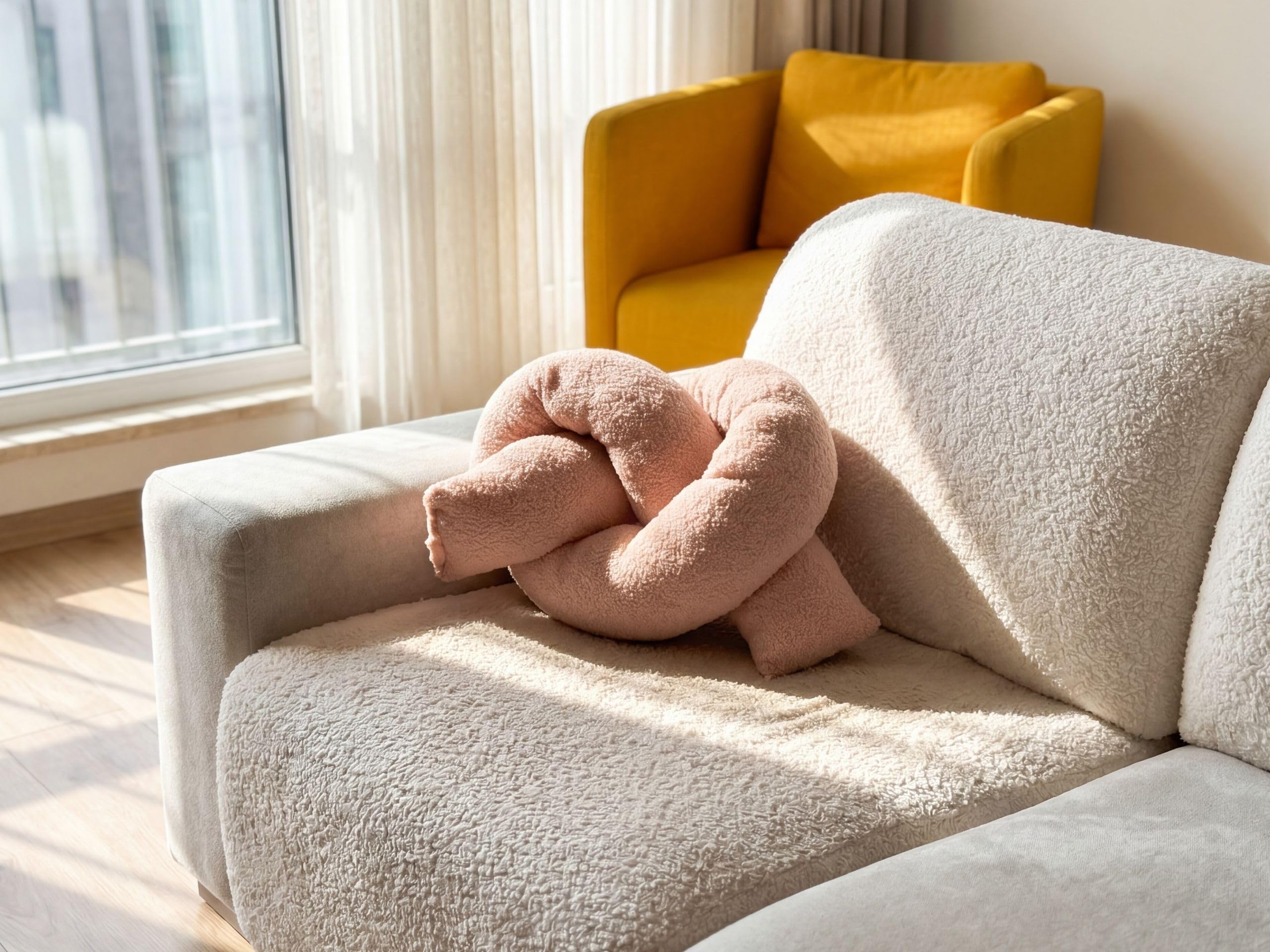 Set di 2 cuscini moderni in tessuto peluche rosa 172 x 14 cm Gladiolo