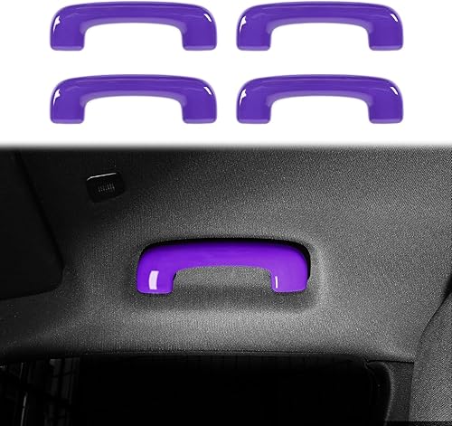 Voodonala Para cargador de techo con mango superior para manija de agarre de techo para Dodge Charger 2015-2024, accesorios interiores ABS morado, 4