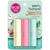 eos 100% Natural & Organic Lip Balm Trio - Vanilla Bean Sweet Mint and Strawberry Sorbet Made for Sensitive Skin Lip Care Products 4g Pack of 3