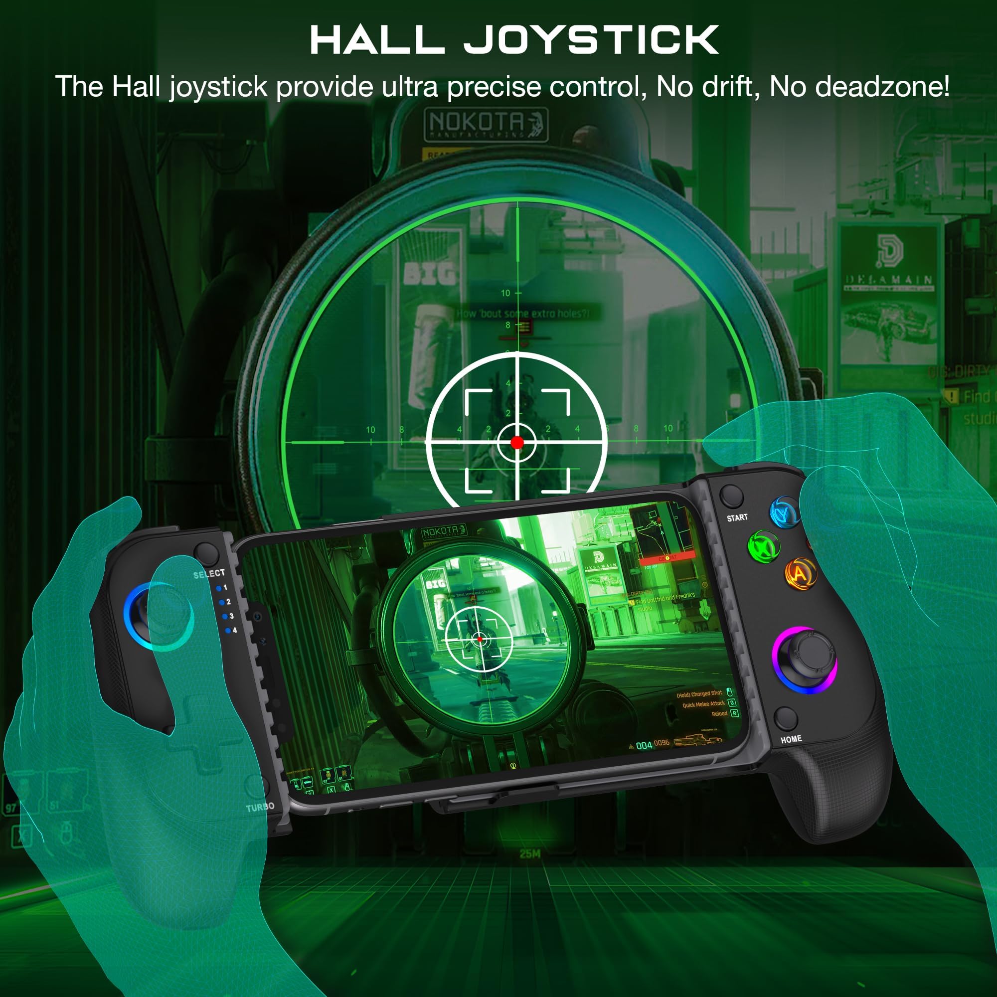 ALEEMTRY Handy Controller für iPhone, Smartphone Controller für Android mit Hall Effect Joystick Support Xbox Cloud/MFi Apple Arcade/Roblox