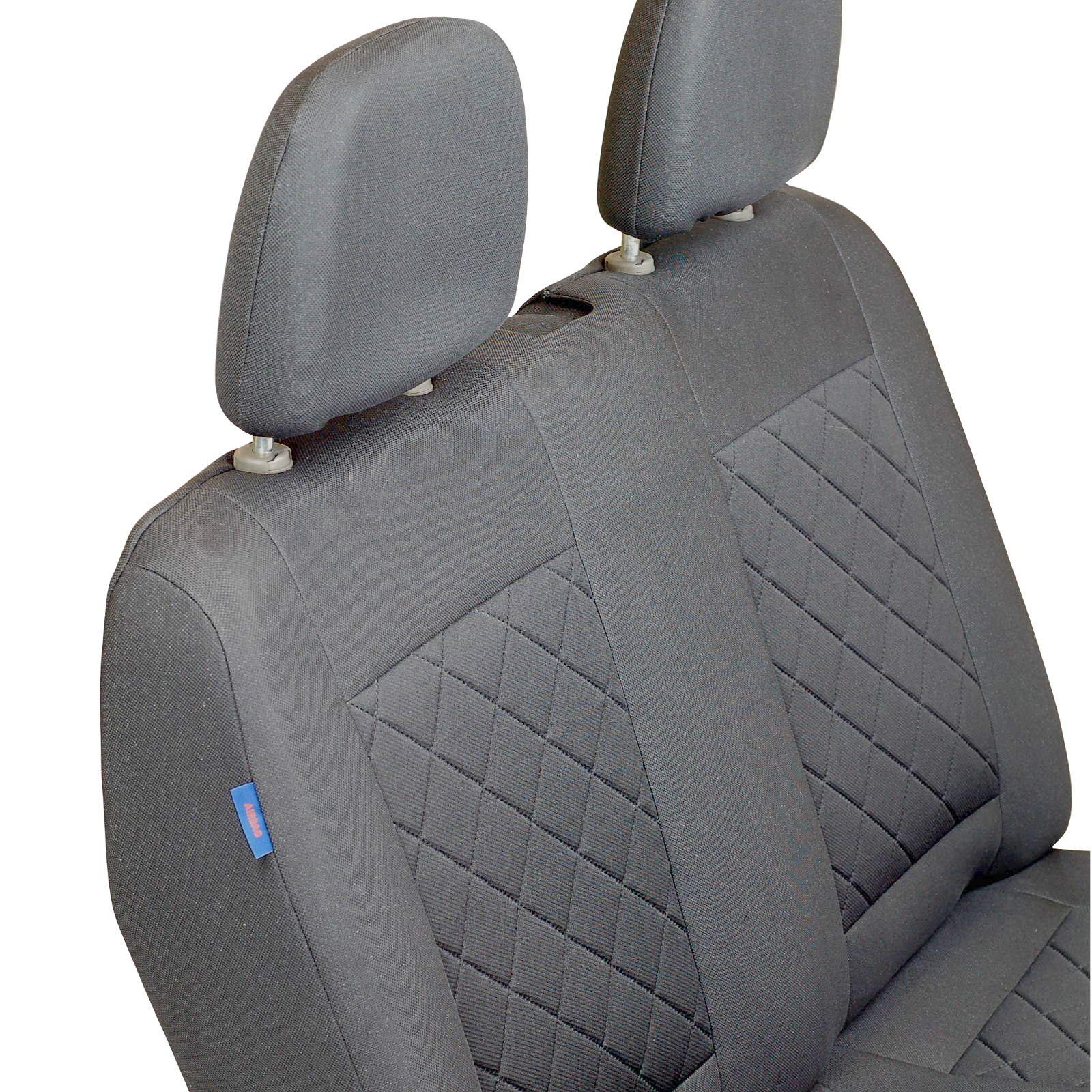 Fundas De Asiento para Mitsubishi Canter - Conjunto De Fundas 1+2 - Color Premium Cuadrados Grises