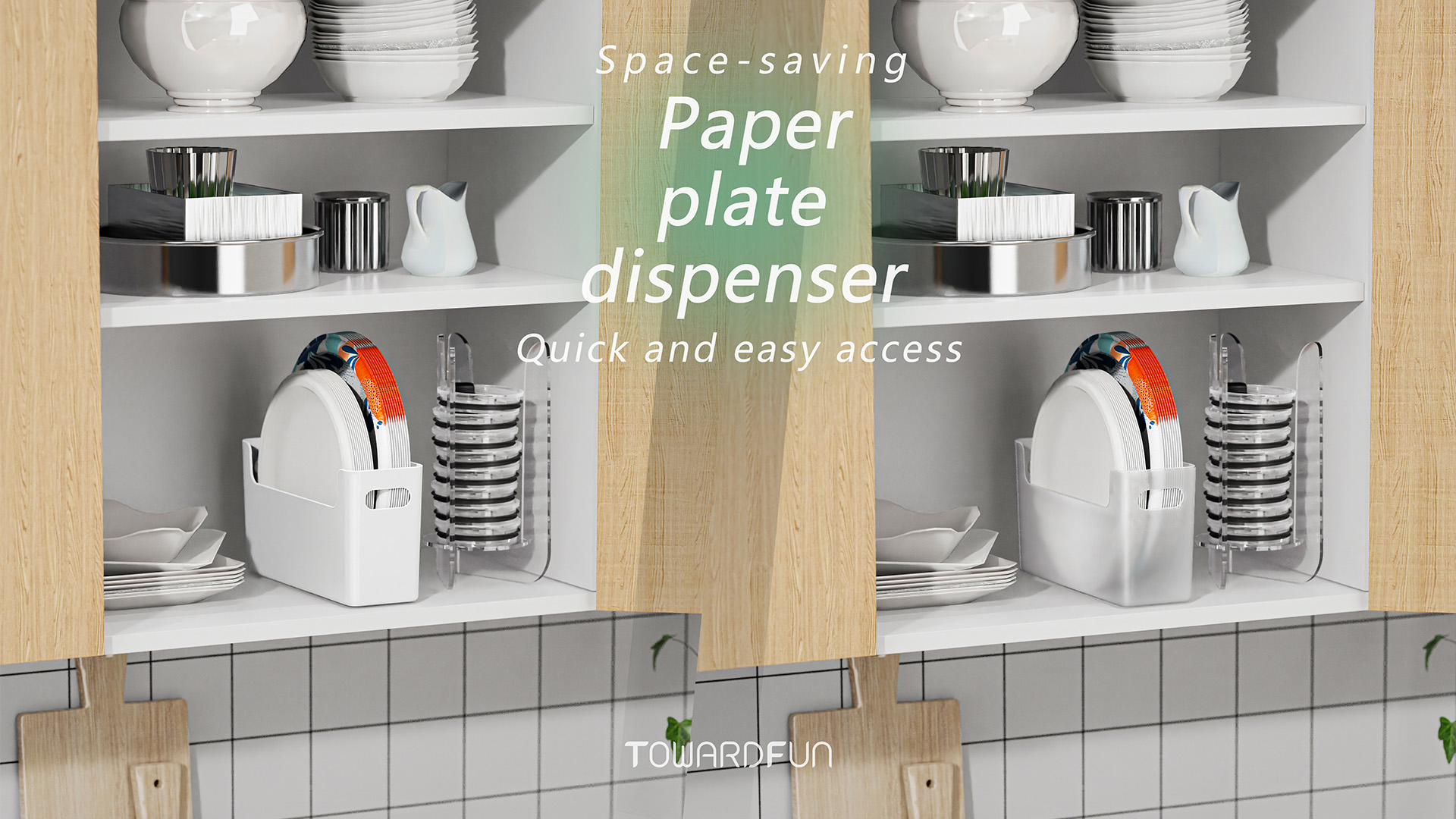 Amazon.com - TOWARDFUN 2Pcs Paper Plate Dispenser for 6-9.5 Inch