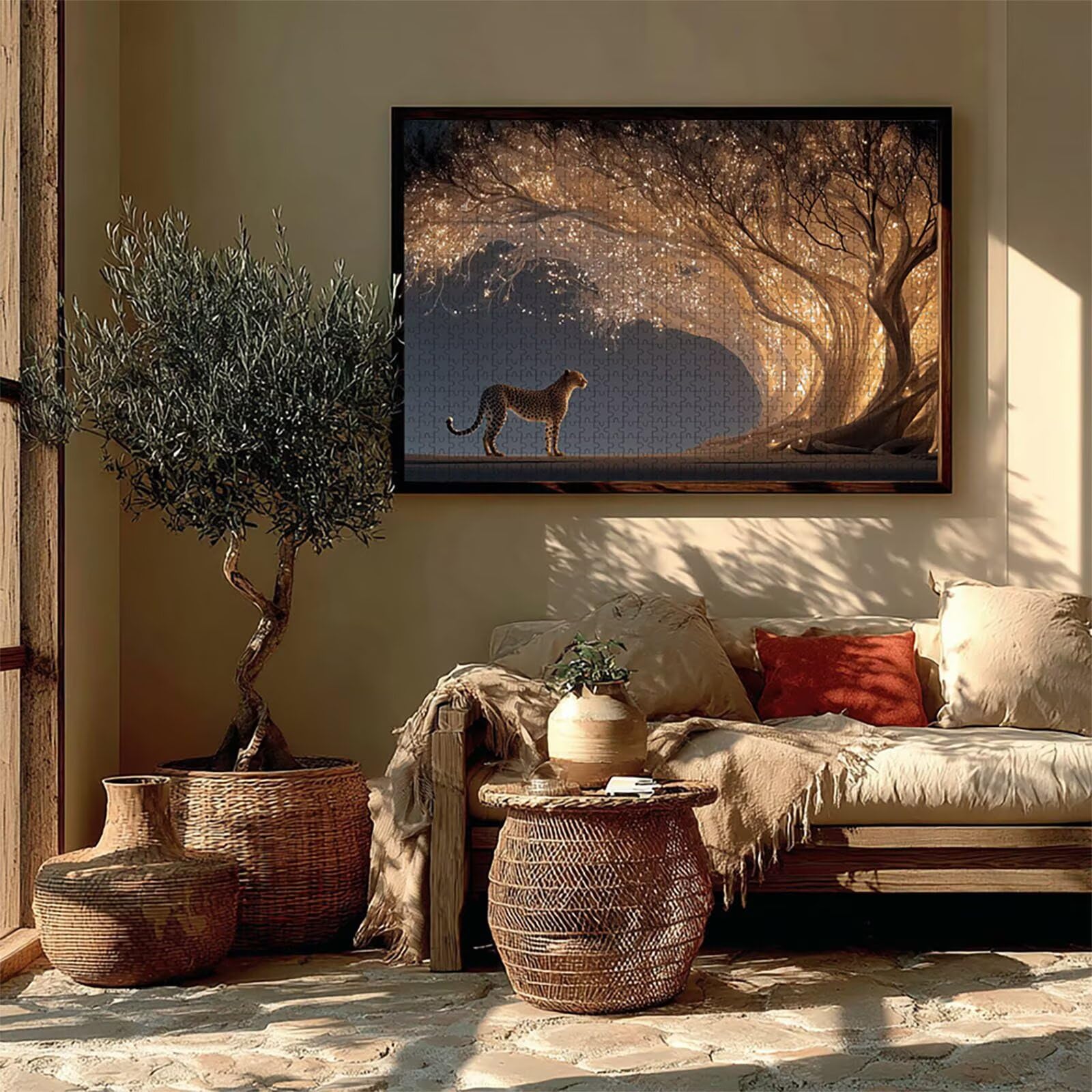 Leopardo Puzzle 6000 Pezzi Adulti, Puzzle Legno con Scatola 179x105cm, DIY Giochi Divertenti per Familiar, Idea Regalo Uomo e Donna, Squisita confezione Regalo, Estate Decorazioni, (Albero) 0-6363