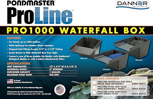 Miniatura 3 de Danner 02478 Pro1000 BioMatrix Filtro y caídas para estanques