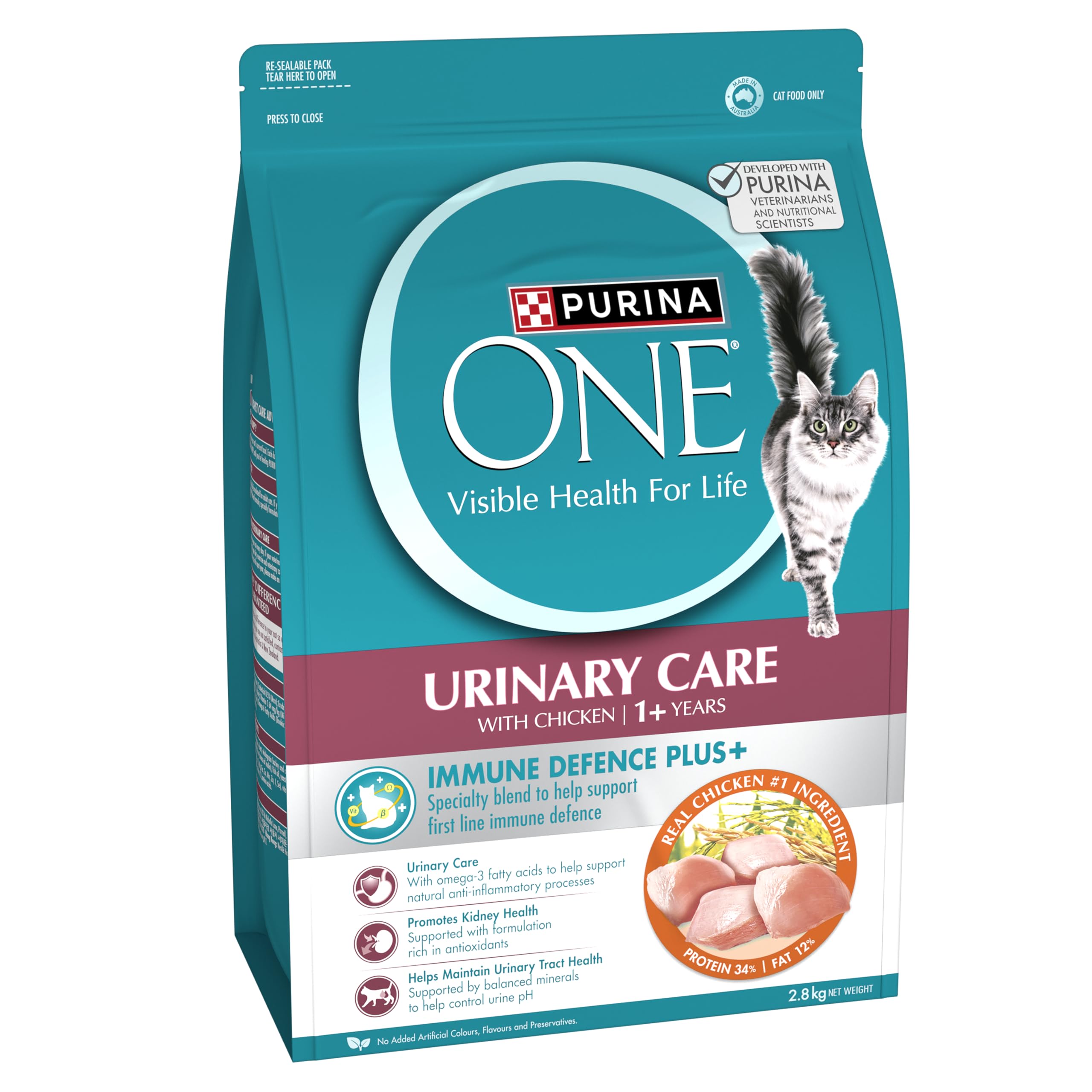 PURINA ONE Adult Dry Cat Food Urinary Care Chicken 2.8kg