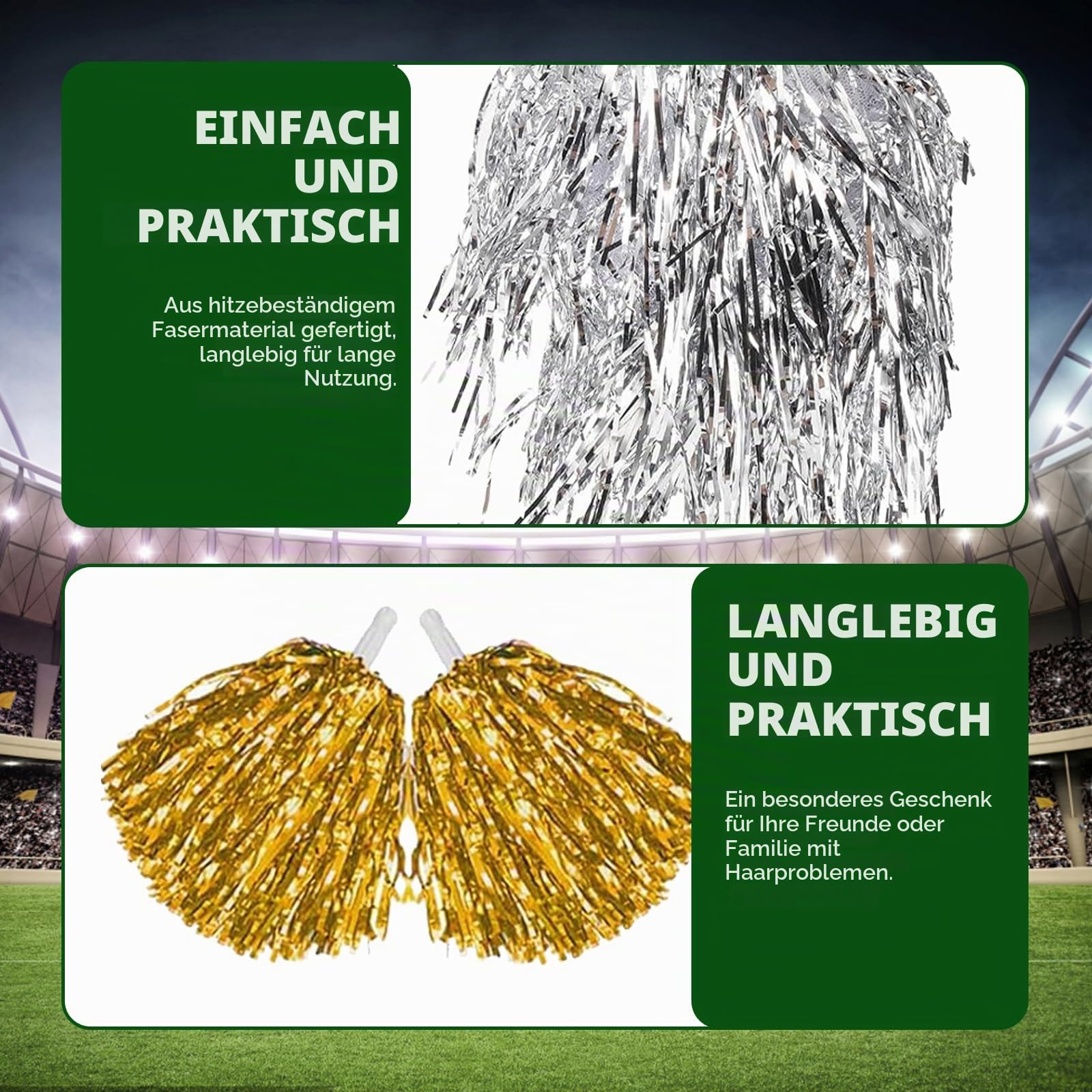 14 Stück Pompons, Pompons Cheerleader, Pompoms Cheerleading, Pom Poms