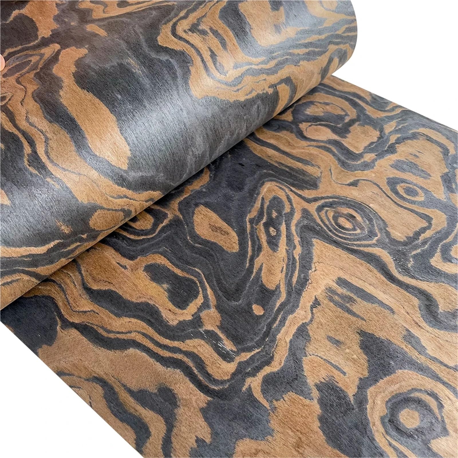 Rotoli di impiallacciatura di legno Impiallacciatura in legno con motivo totem nero, fai da te, falegnameria, mobili, carta parati, ristrutturazione, artigianato in
