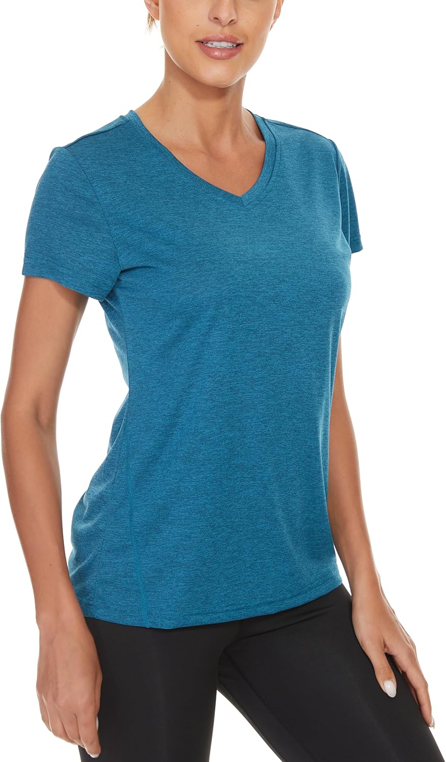 MAGCOMSEN 2 Pack Womens Short Sleeve Tees Moisture Wicking Shirts Summer V Neck Running Tops - Image 3